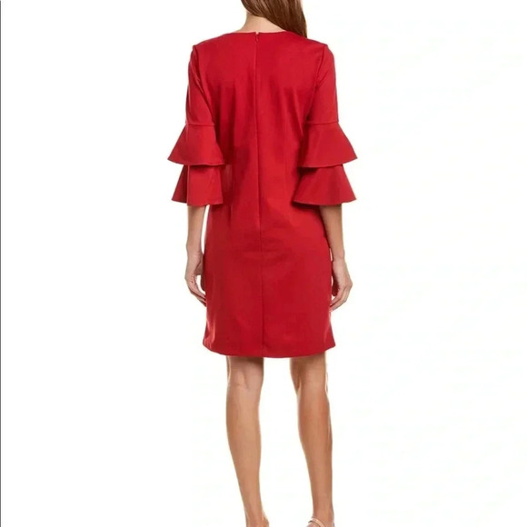 J. McLaughlin sheath dress in holiday red SZ MED - Picture 2 of 7